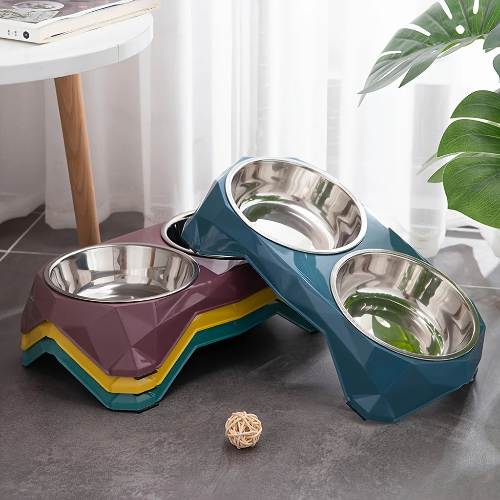 Stainless Steel Pet Double Bowl