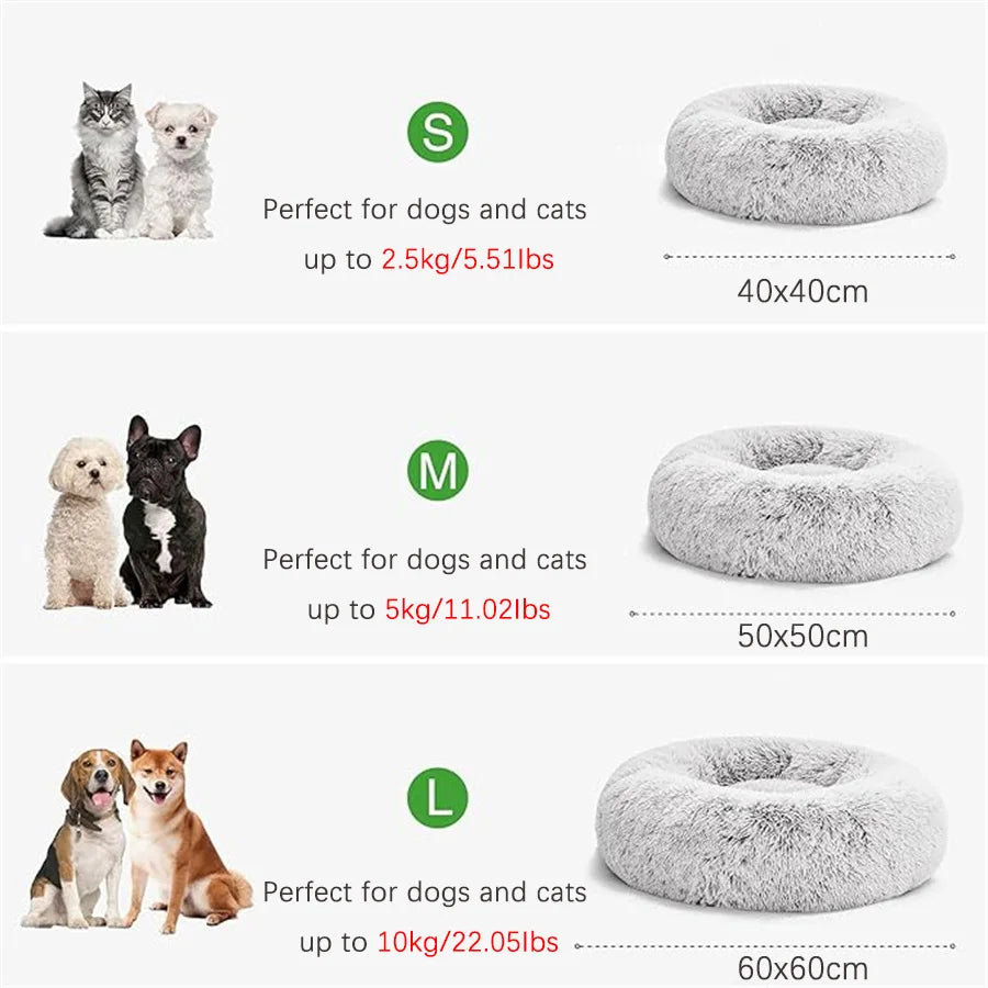 Soft Plush Donut Medium Pet Bed