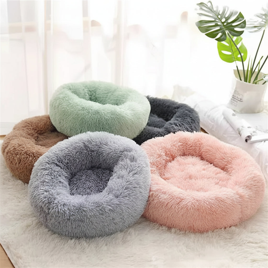 Soft Plush Donut Medium Pet Bed