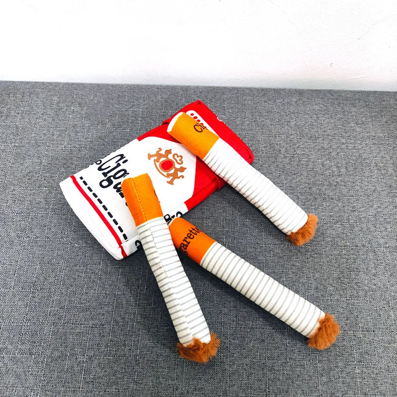 Funny Cigarette Box Dog Toy – Interactive Plush Chew & Puzzle Toy for Dogs