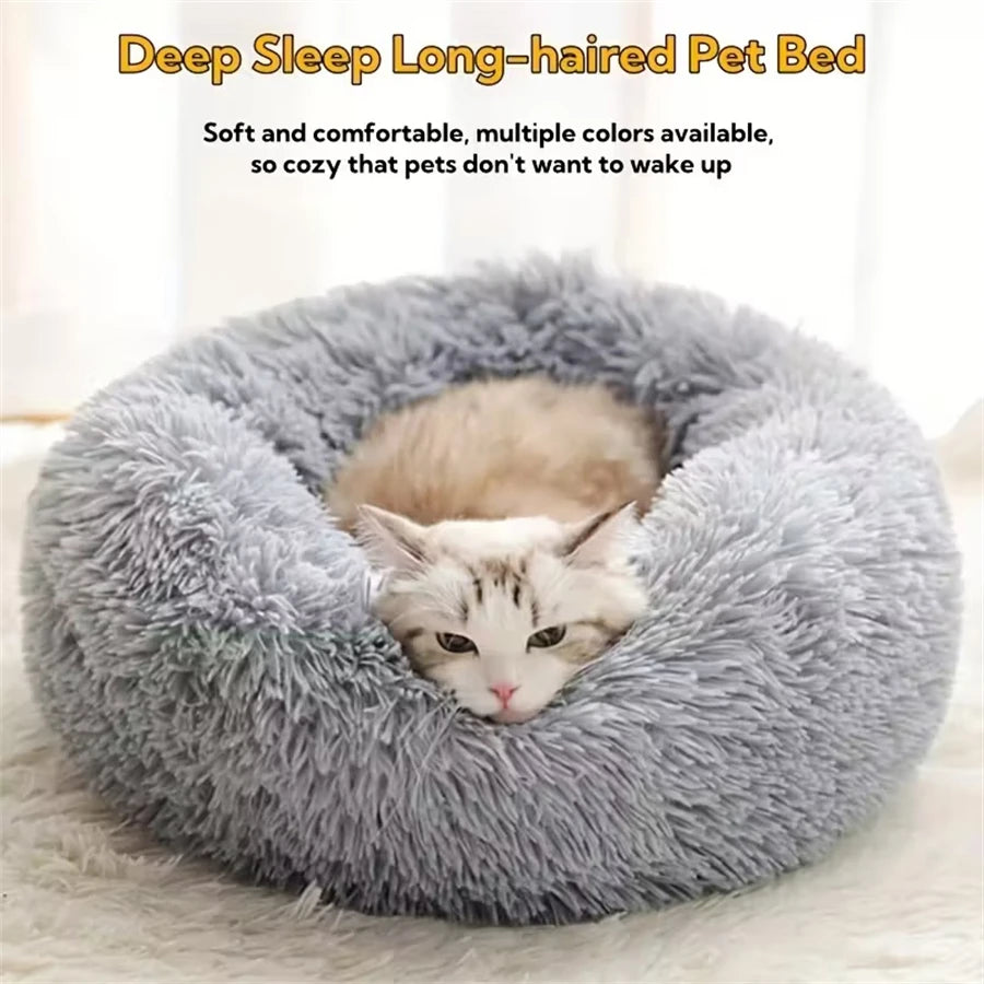 Soft Plush Donut Medium Pet Bed