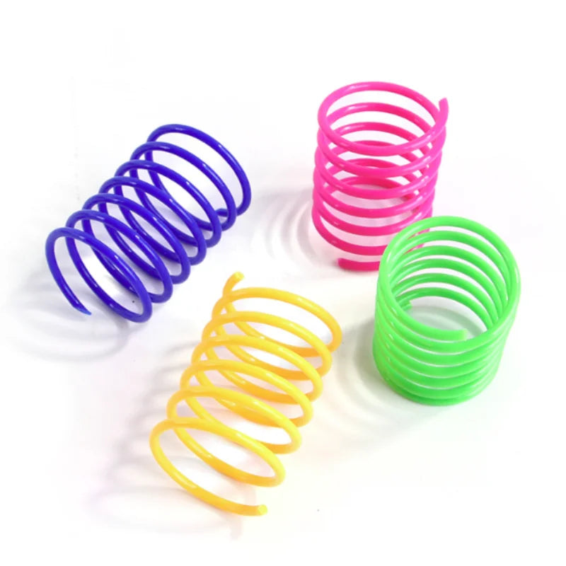 Colorful Interactive Cat Spring Toys