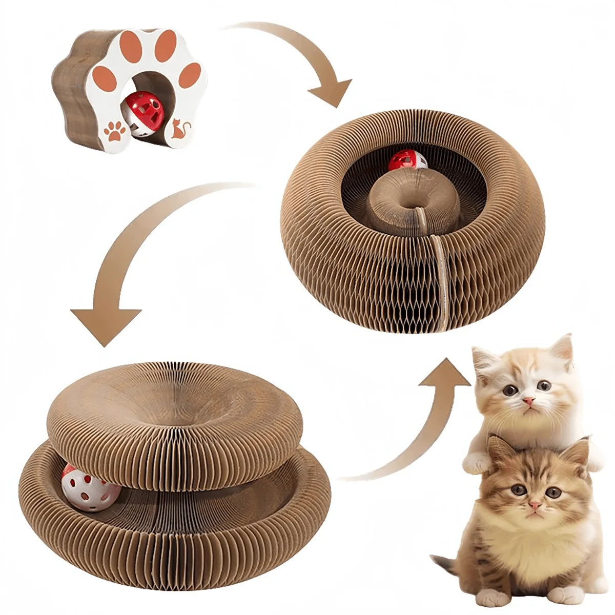 Foldable Multi-Level Cat Scratcher