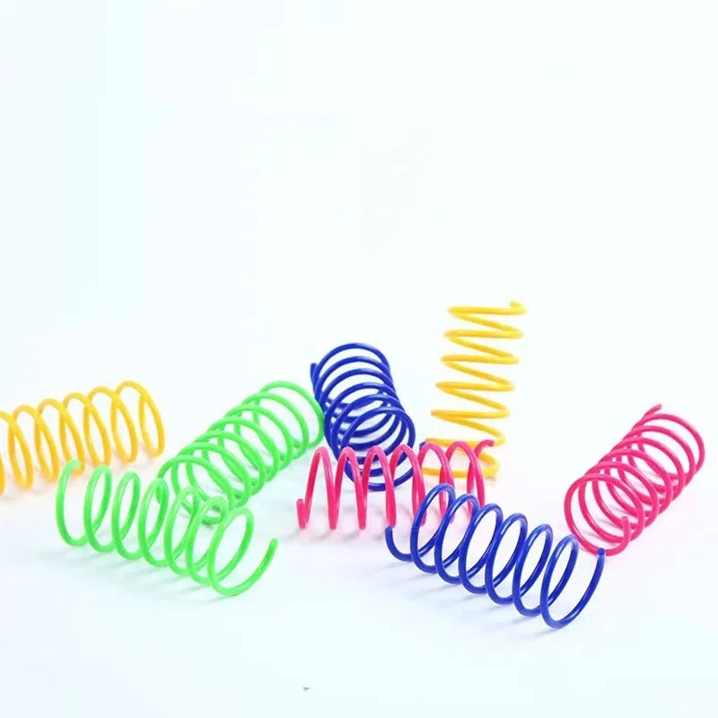 Colorful Interactive Cat Spring Toys