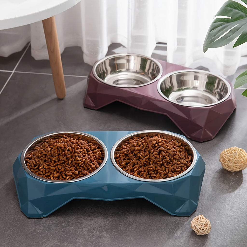 Stainless Steel Pet Double Bowl