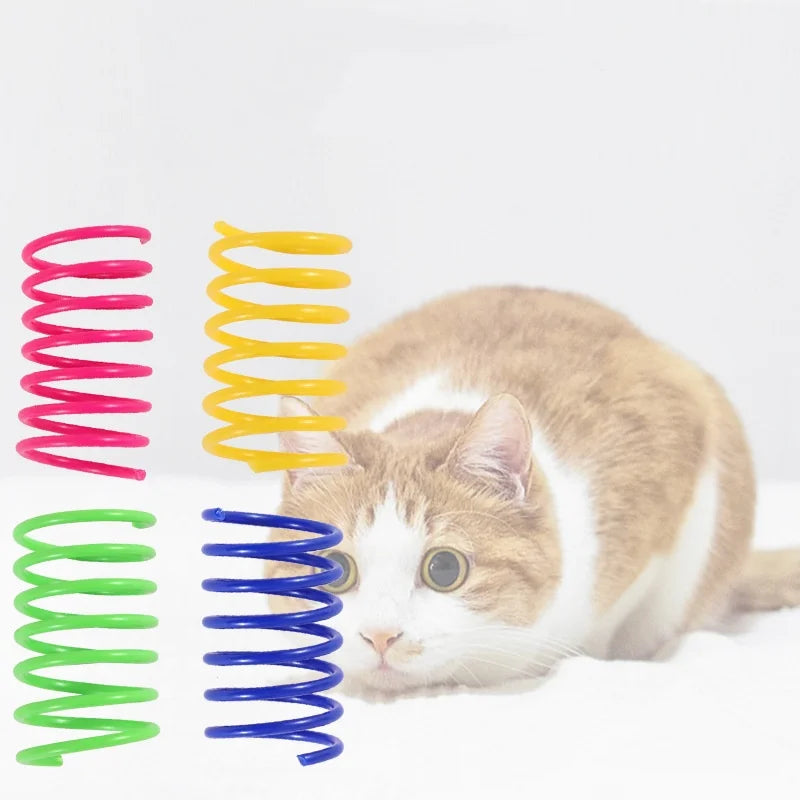 Colorful Interactive Cat Spring Toys
