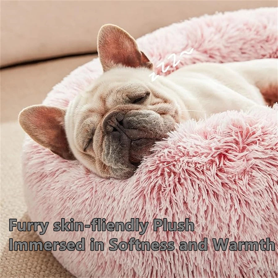 Soft Plush Donut Medium Pet Bed