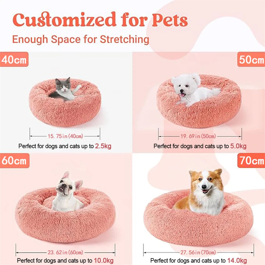 Soft Plush Donut Medium Pet Bed