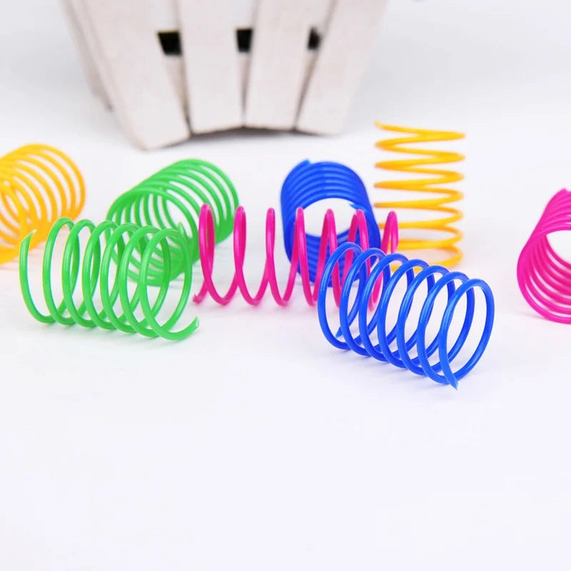 Colorful Interactive Cat Spring Toys