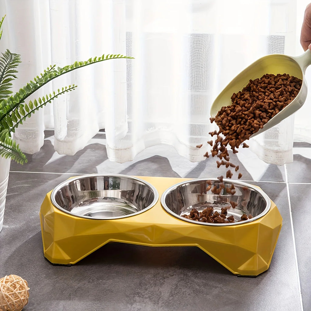 Stainless Steel Pet Double Bowl