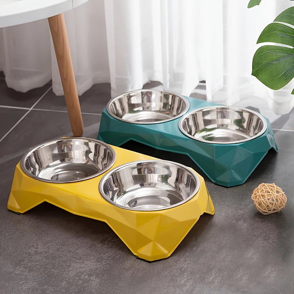 Stainless Steel Pet Double Bowl