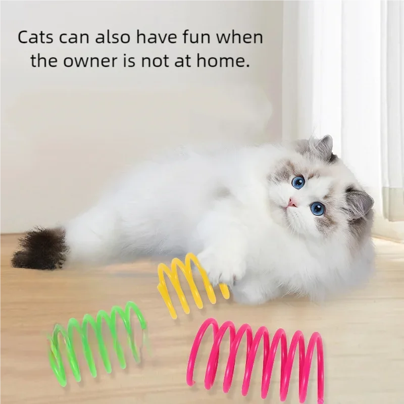 Colorful Interactive Cat Spring Toys