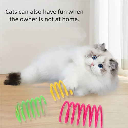 Colorful Interactive Cat Spring Toys