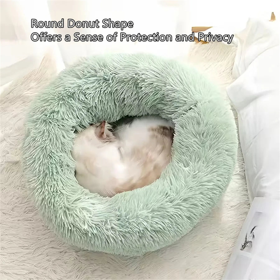 Soft Plush Donut Medium Pet Bed
