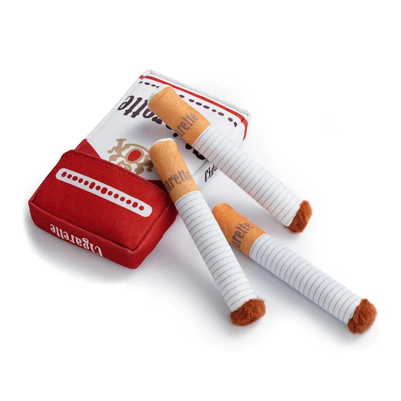 Funny Cigarette Box Dog Toy – Interactive Plush Chew & Puzzle Toy for Dogs