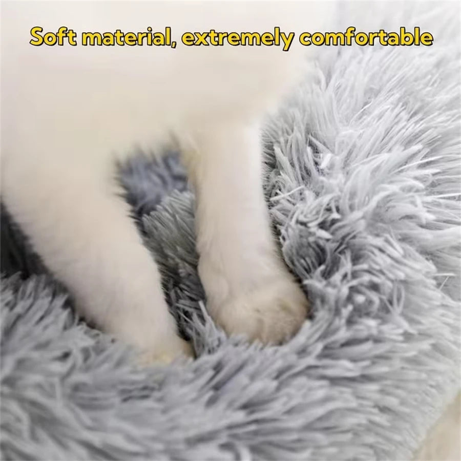 Soft Plush Donut Medium Pet Bed