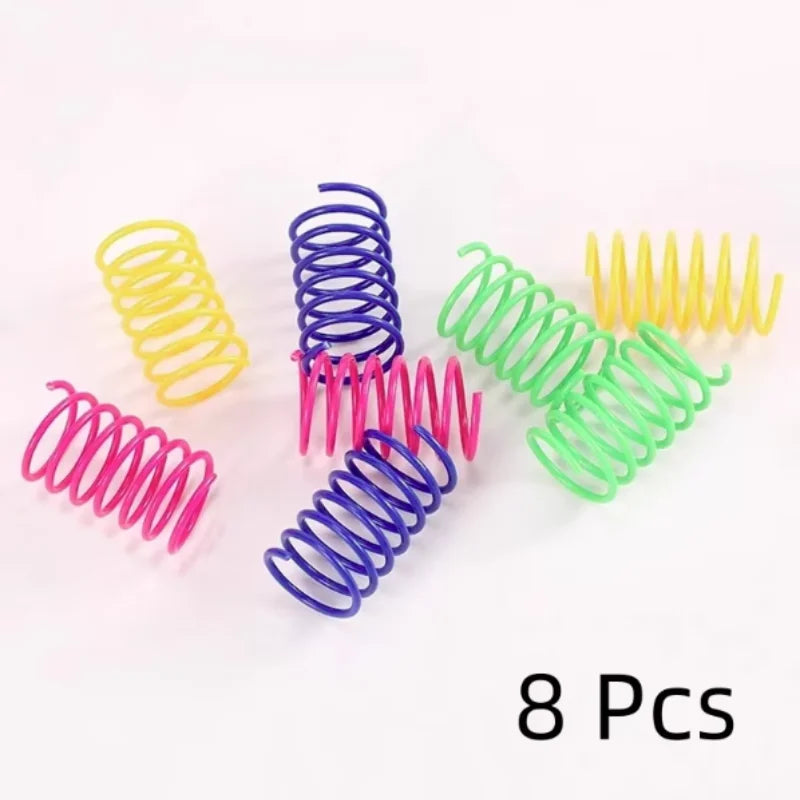 Colorful Interactive Cat Spring Toys