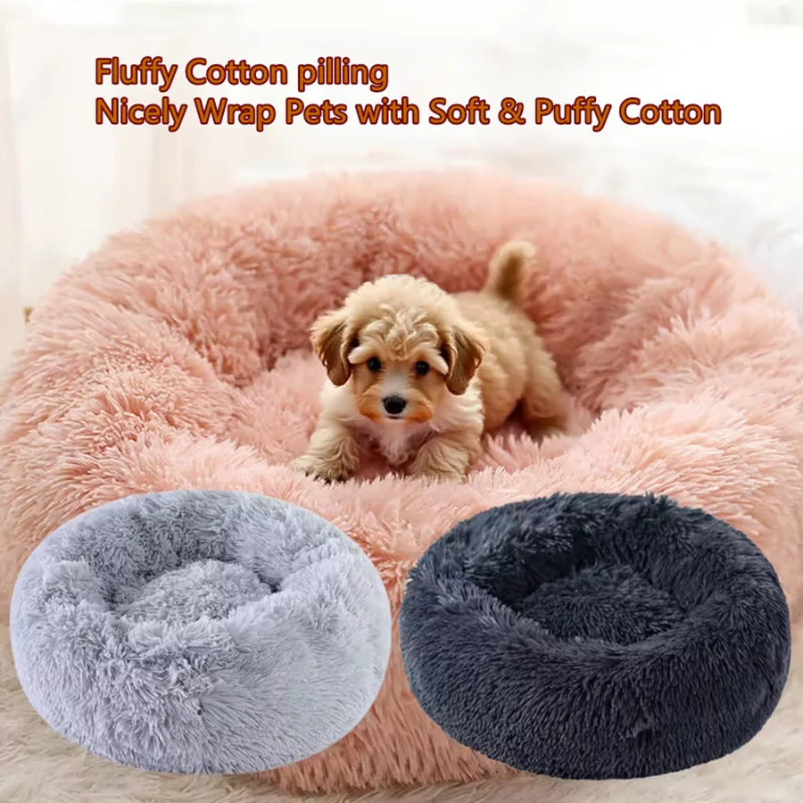 Soft Plush Donut Medium Pet Bed