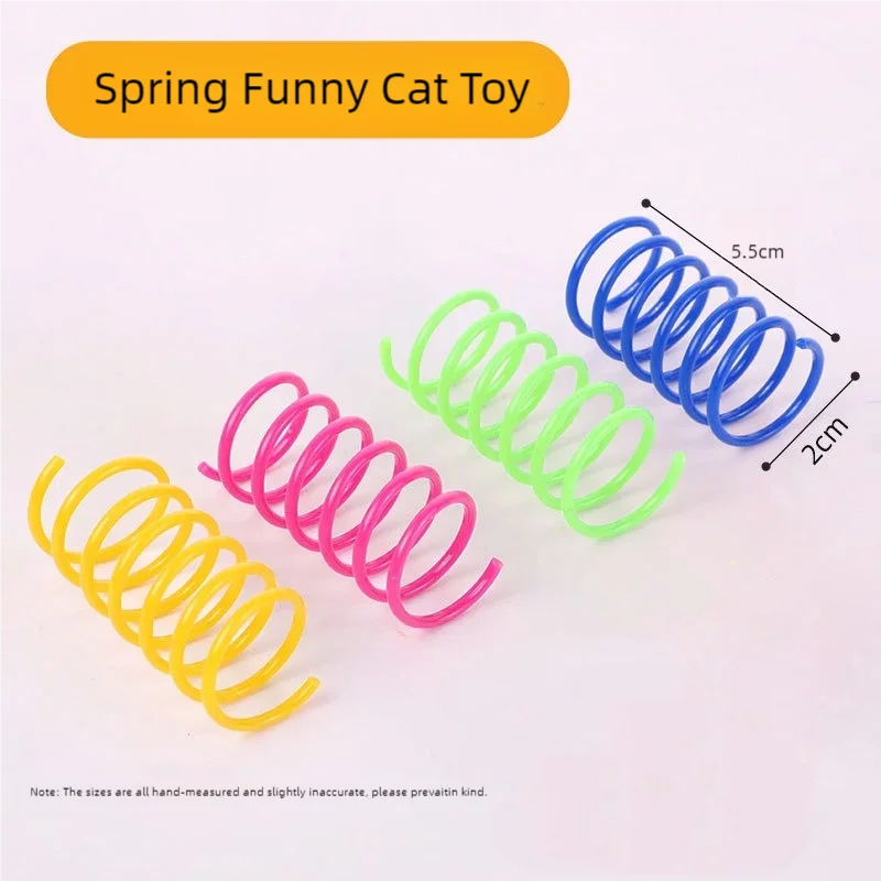 Colorful Interactive Cat Spring Toys