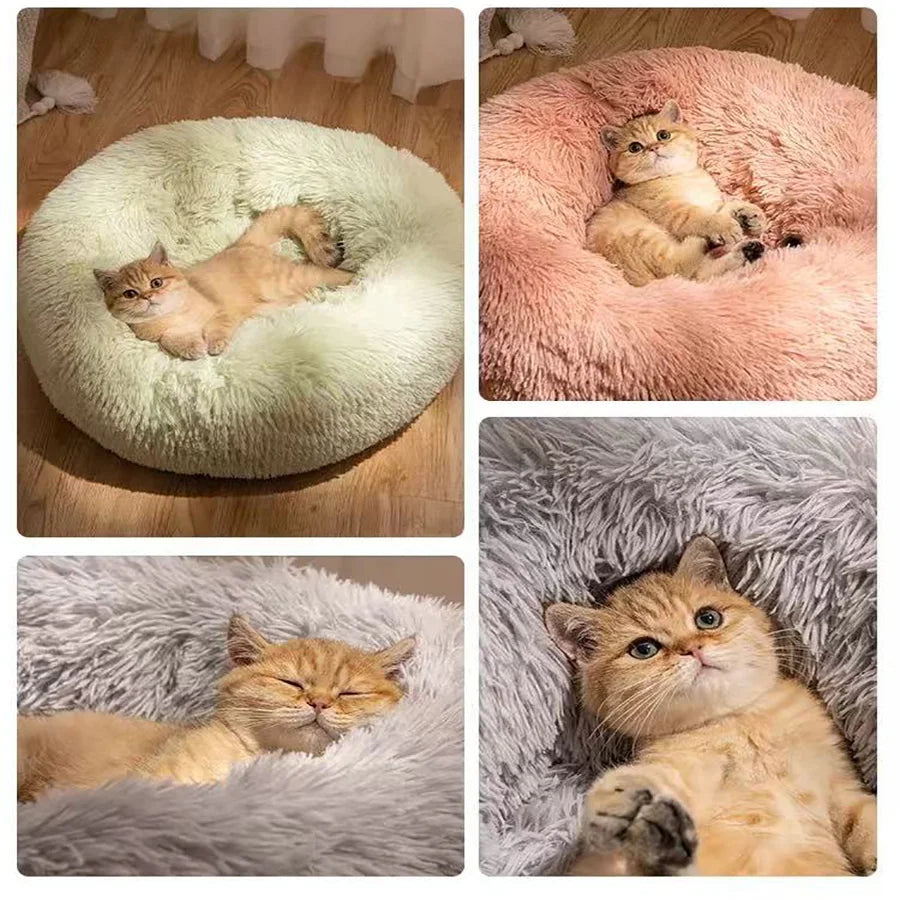 Soft Plush Donut Medium Pet Bed