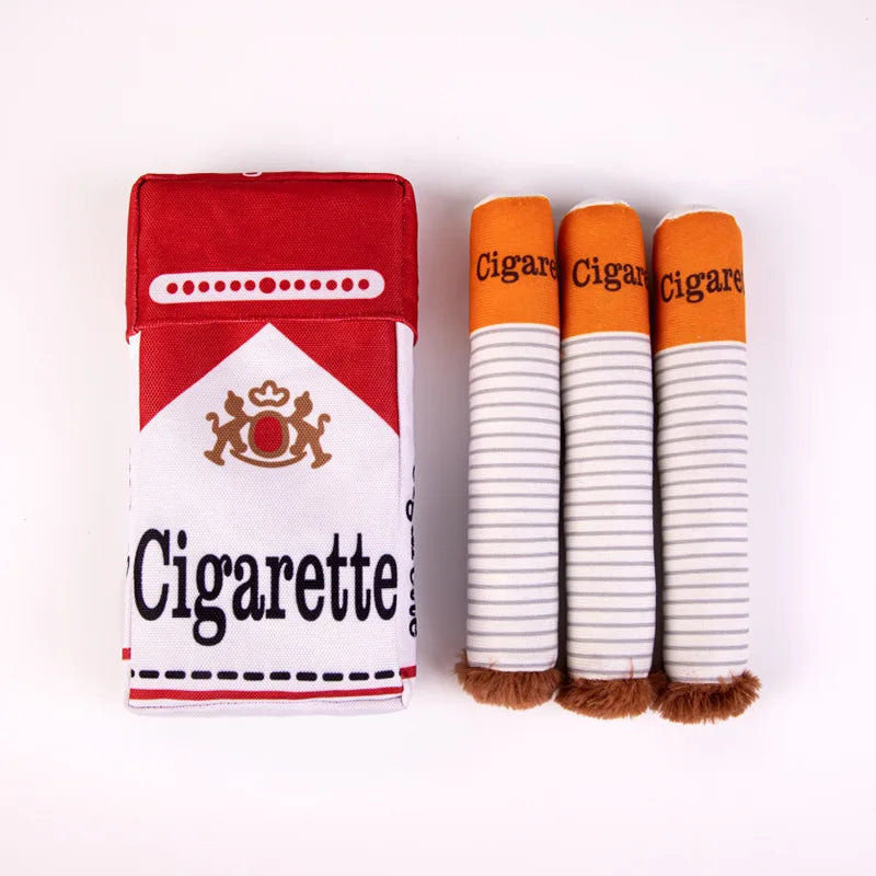 Funny Cigarette Box Dog Toy – Interactive Plush Chew & Puzzle Toy for Dogs