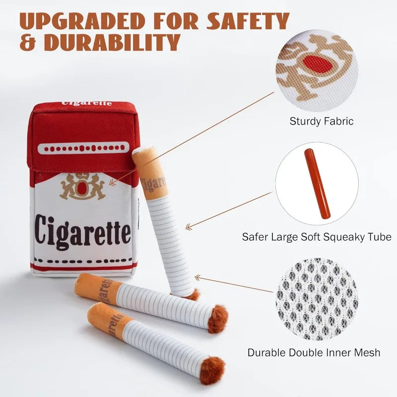 Funny Cigarette Box Dog Toy – Interactive Plush Chew & Puzzle Toy for Dogs
